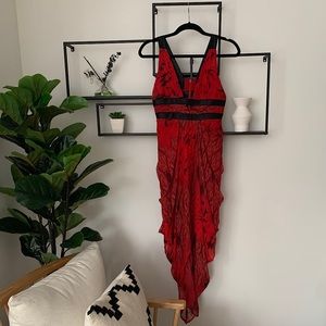 Red party dress